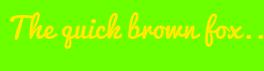 Image with Font Color FFEA00 and Background Color 6BFF00